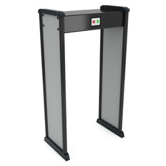 Metal detector scanner. 3D render isolated on white.