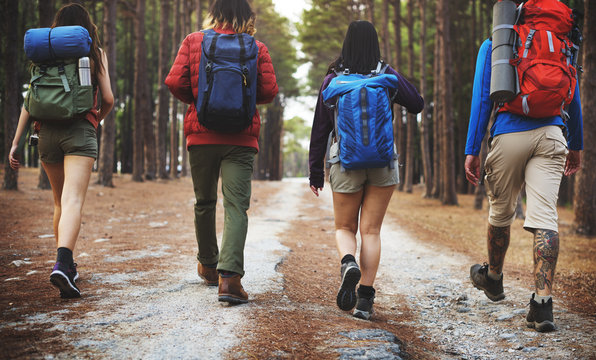 Camping Treking Friendship Backpacker Explore Concept