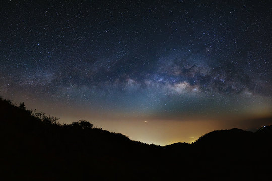 Milky Way Galaxy at Doi Luang Chiang Dao.Long exposure photograp