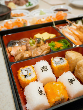 bento box with sushi