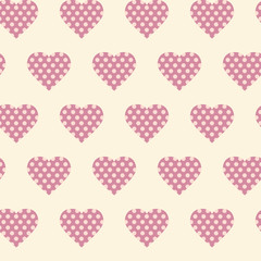 Polka dot hearts, Seamless polka dot pattern with abstract hearts