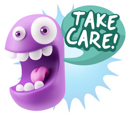 3d Illustration Laughing Character Emoji Expression saying Take