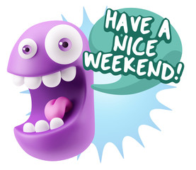 3d Illustration Laughing Character Emoji Expression saying Have