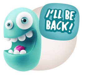 3d Illustration Laughing Character Emoji Expression saying I'll