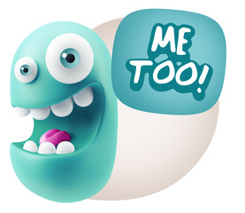 3d Illustration Laughing Character Emoji Expression saying Me To