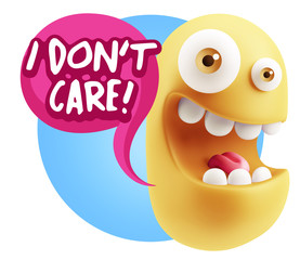 3d Illustration Laughing Character Emoji Expression saying I Don