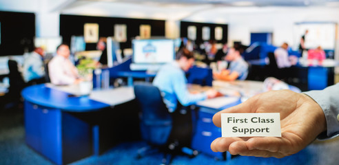 Customer service, support or call center offering first class support