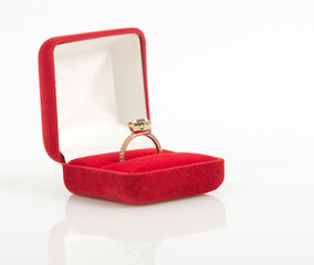 wedding rings in a gift box