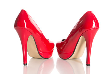 rote hohe Schuhe