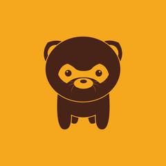 Cute raccoon silhouette