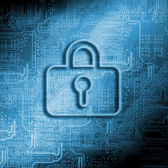 Internet security business background concept in blue color