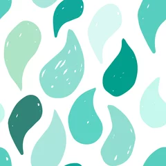 Keuken foto achterwand Turquoise Vector naadloze patroon met waterdruppels.