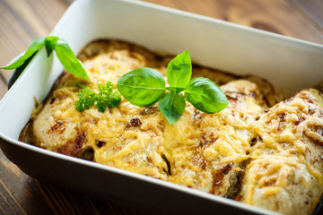 chicken baked with cheese and spices
