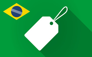 Long shadow Bazil flag with a label