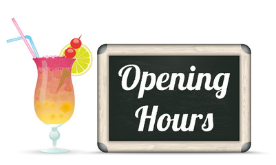 Cocktail Blackboard Opening Hours