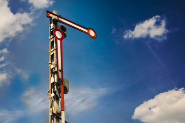 Old retro railway semaphore