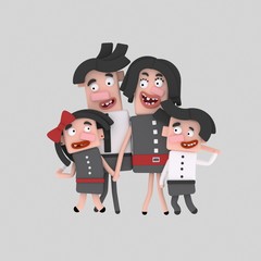 Familia, family, 3d illustration, 3d ilustración , equipo