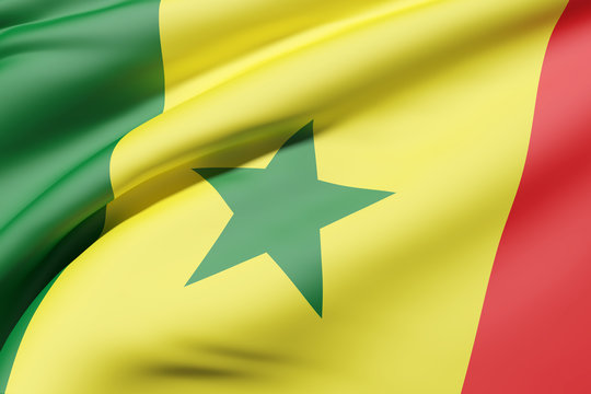Senegal flag waving
