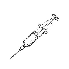 Vector of syringe with iron needle