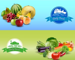 Fruits and vegetables design template