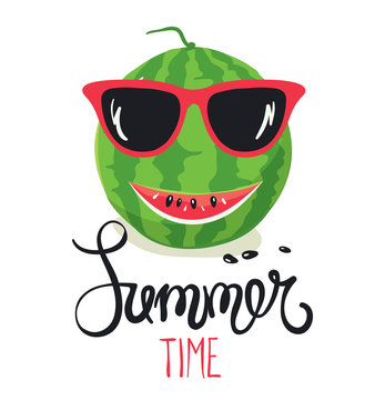 Summer time/Watermelon smiling in sunglasses