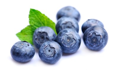 Sweet blueberries with mint