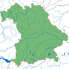Fototapeta na wymiar Bundesland Bayern - Landkarte