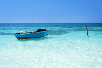 Blue boat, Cayo Levisa, Cuba