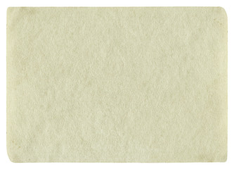 Vintage light paper blank isolated on white background.
