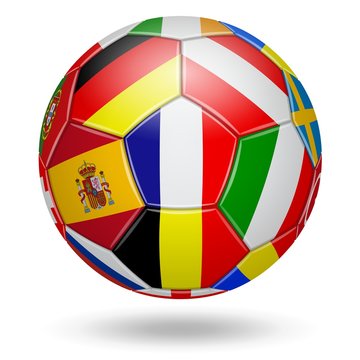 Football. Euro. Drapeaux des pays qualifiés 