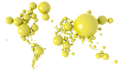 Mappa 3D Terra con forme geometriche e materiali diversi