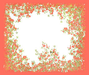 Obraz na płótnie Canvas 동백꽃으로 둘러쌓인 새커플이 있는 화조도