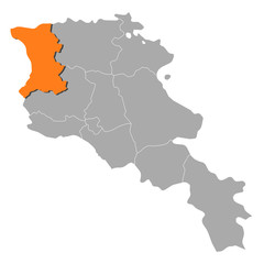 Map - Armenia, Shirak