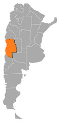 Map - Argentina, Mendoza