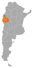 Map - Argentina, San Juan