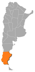 Fototapeta premium Map - Argentina, Santa Cruz