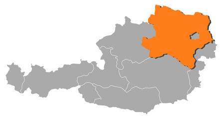 Fototapeta premium Map - Austria, Lower Austria