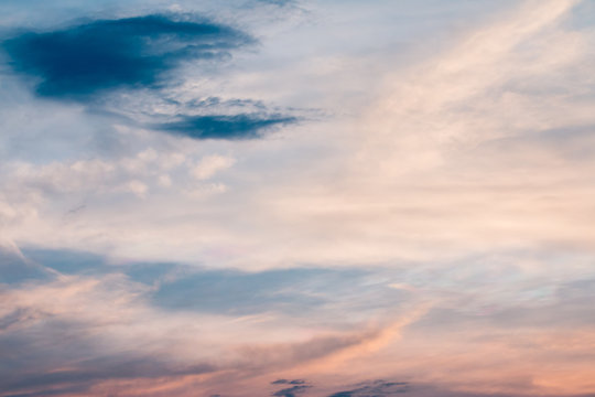 colorful dramatic sky with cloud at sunset