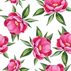 Peonies. Seamless pattern 3. Floral background