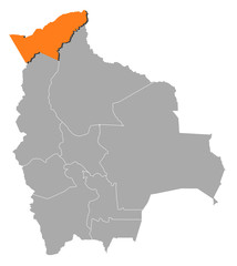 Map - Bolivia, Pando