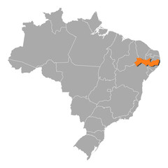 Map - Brazil, Pernambuco