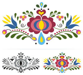 Fototapeta na wymiar Colored slovak folk ornaments