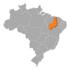 Fototapeta premium Map - Brazil, Piauí