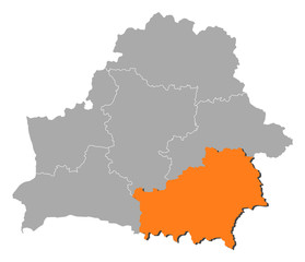 Map - Belarus, Homiel