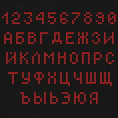 Red Digital LED Font