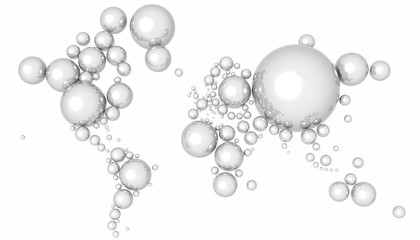 Mappa 3D Terra con forme geometriche e materiali diversi