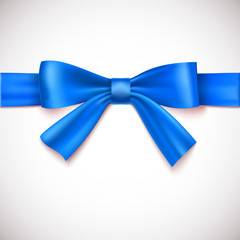 Blue ribbon with bow.