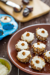 Raw Vegan Homemade Paleo Gluten-free Raffaello Bonbons, Healthy Candies