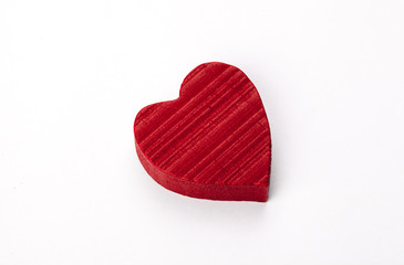 wooden heart isolated on white.