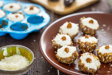 Raw Vegan Homemade Paleo Gluten-free Raffaello Bonbons, Healthy Candies